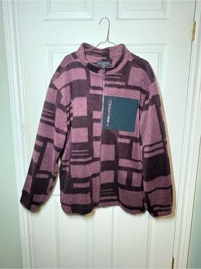 No Boundaries Plush Fleece Jacket in Plum